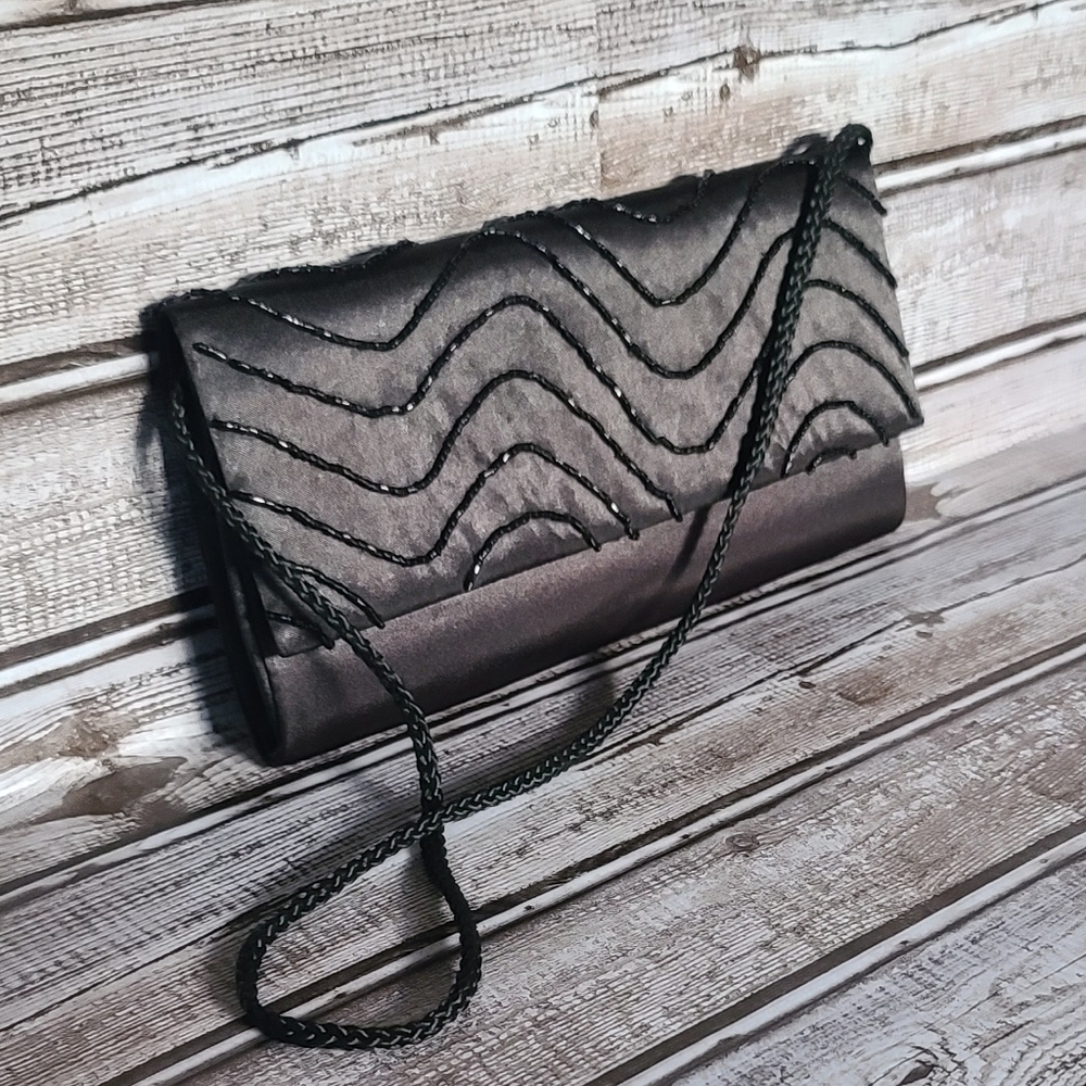 2 For $10 Style & Co Black Beaded Evening Clutch Bag
